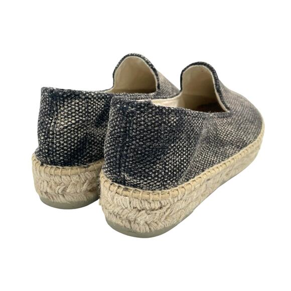 Manebi Double Sole Black Beige Two Tone Slip On Platform Espadrilles Flat Shoes - Picture 8 of 10
